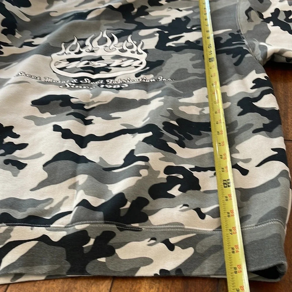Camo Hoodie Sweatshirt Black Gray size 2X (has Company logo see photos) - Picture 9 of 16